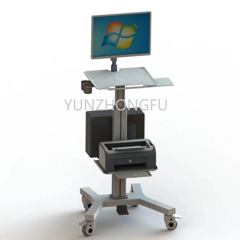 

All in one workstation Height Adjustable Mobile Medical computer trolley Tablet VESA Hospital for dental- clinic