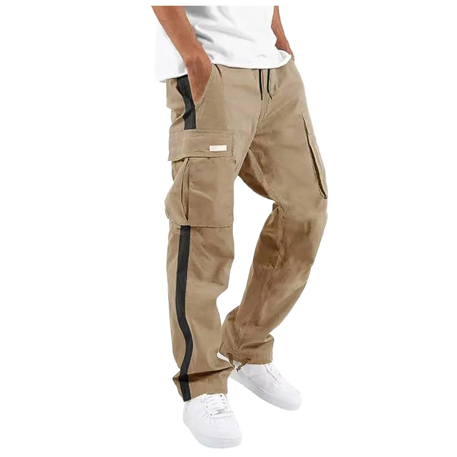 

Male Trousers Fashion Mens Slim Fit Straight Leg Black Trousers Casual Pencil Jogger Cargo Pants Pantalones Hombre