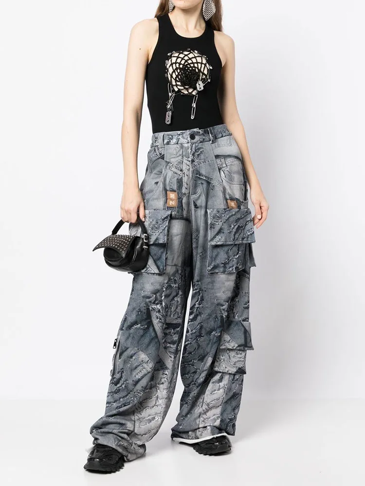 y2k spring and summer work camouflage multi-pocket denim2023 high waist straight hairline fashion wide leg large femme pants
y2k spring and summer work camouflage multi-pocket denim2023 high waist straight hairline fashion wide leg large femme pants
