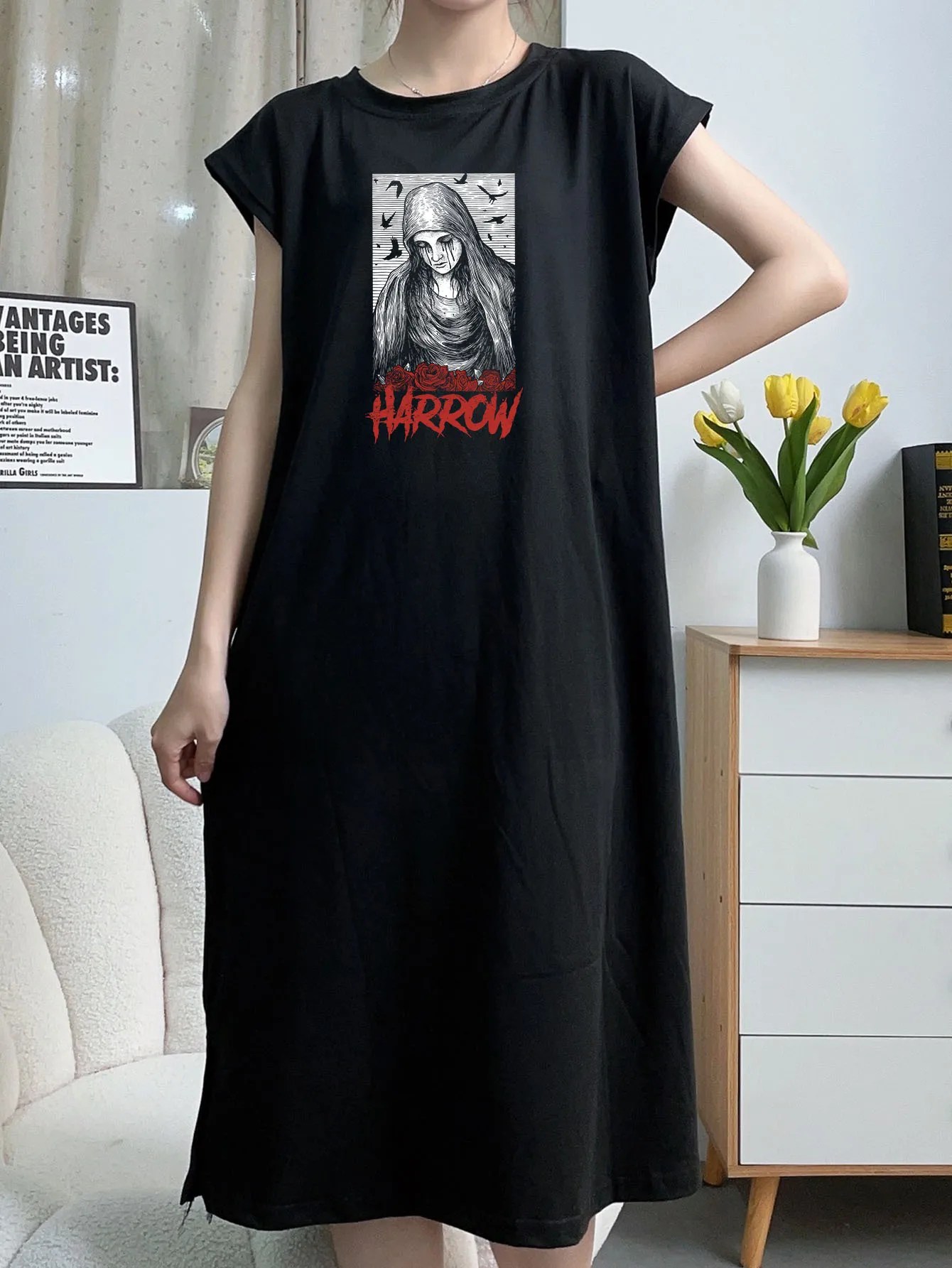 Crying and shedding tears for the loss of love Girl Gift DIY Pattern Round Neck Sleeveless Dress
Crying and shedding tears for the loss of love Girl Gift DIY Pattern Round Neck Sleeveless Dress