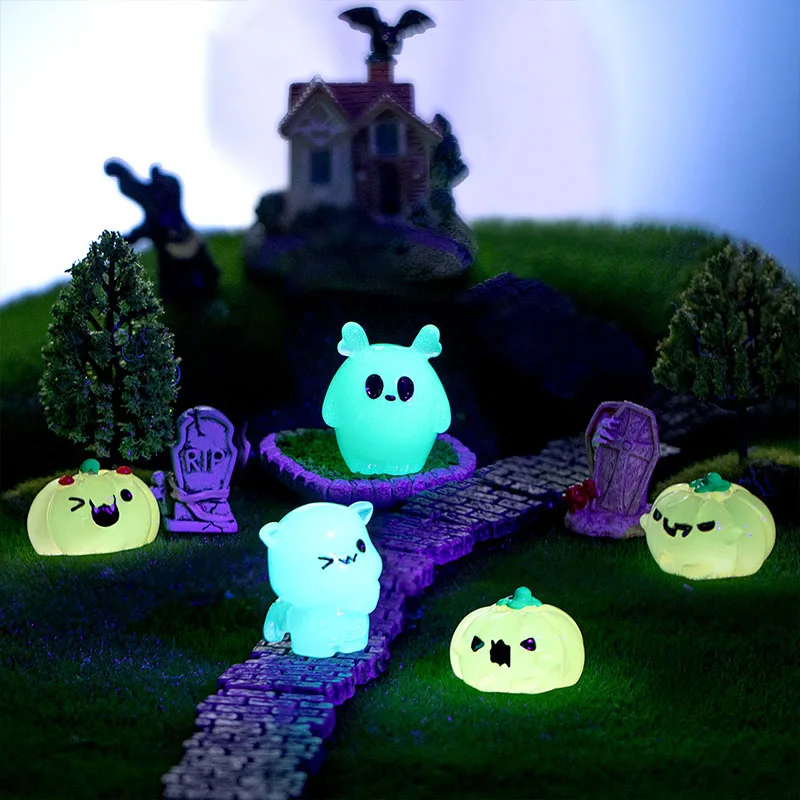 

Micro Landscape Noctilucent Elf Halloween Kids Toys Ghost Demon Pumpkin Rabbit Home Decoration DIY Accessories Ornaments Gift