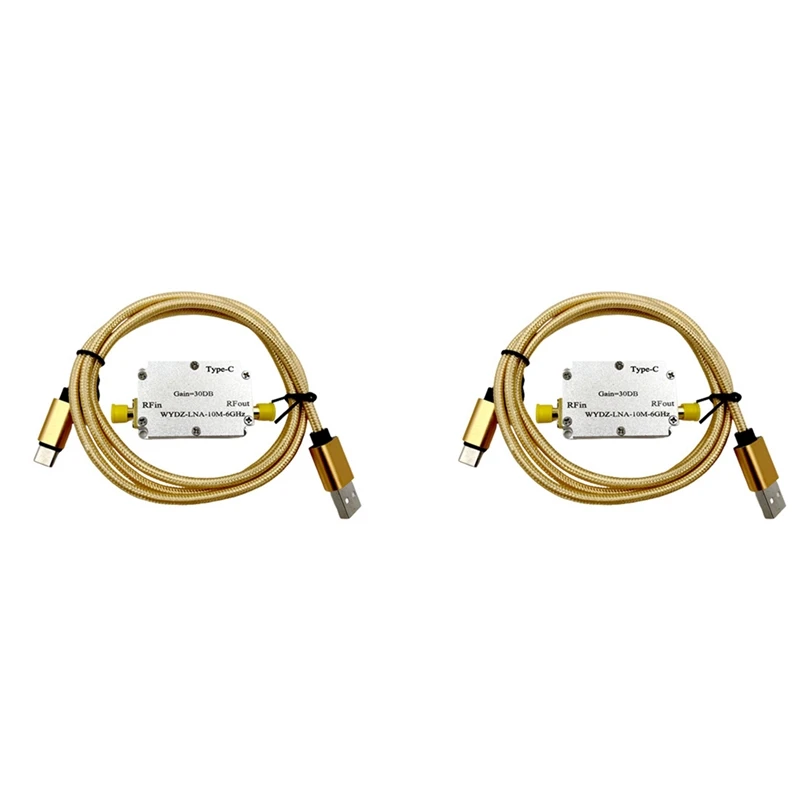 

2X 10M-6Ghz Low Noise Amplifier Gain 30DB High Flatness LNA RF Signal Driving Receiver Front End 30DB