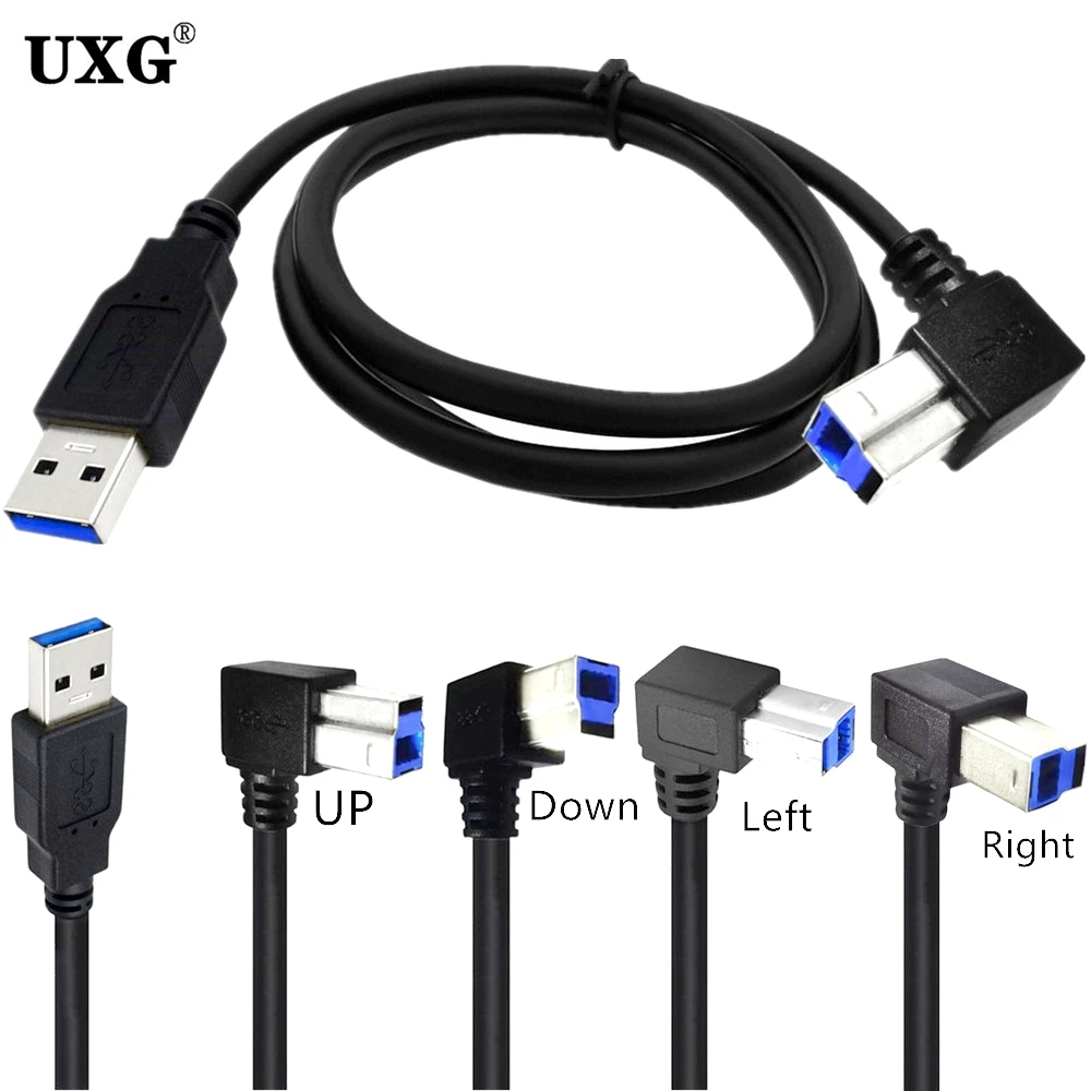 USB 3.0 USB Male To USB-B 3.0 90 Degree Up Down Left Right Angeld Type B Replacement Data Hard Disk Cartridge Printer Cable 0.5m
USB 3.0 USB Male To USB-B 3.0 90 Degree Up Down Left Right Angeld Type B Replacement Data Hard Disk Cartridge Printer Cable 0.5m