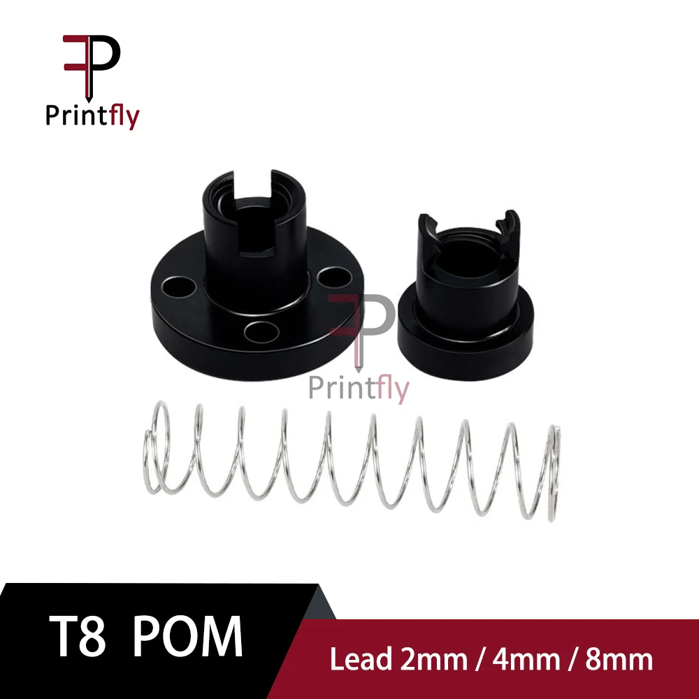 

3D Printer T8 POM Anti Backlash Nuts For Lead 2mm / 4mm / 8mm Acme Threaded Rod Eliminate the gap Spring DIY CNC Accessories