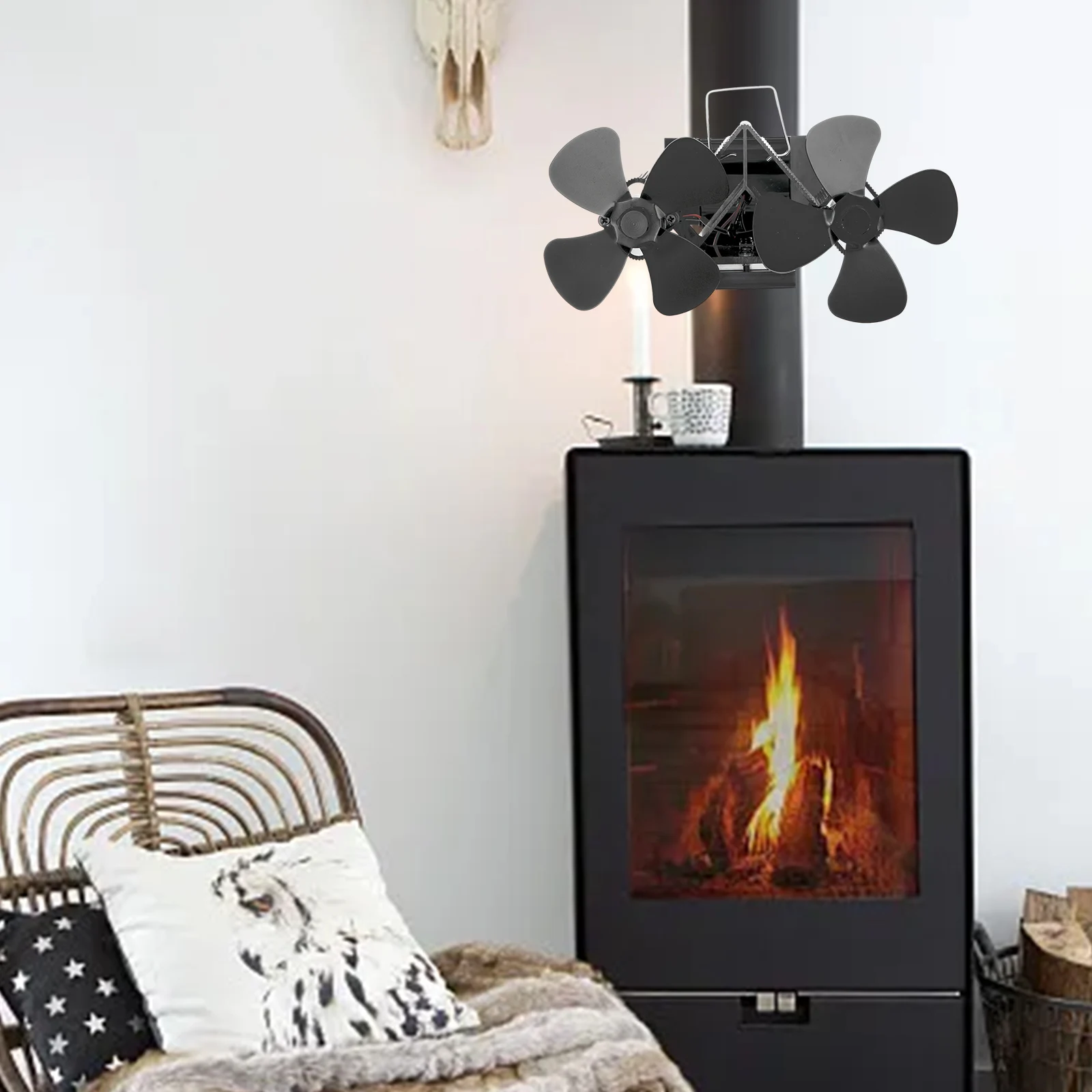 Fireplace Fan Silent Energy Saving Oven Fans Upgrade Wall Mounted Double Head 8 Blade Furnace Fan For Chimney Diameter 5-6"
Fireplace Fan Silent Energy Saving Oven Fans Upgrade Wall Mounted Double Head 8 Blade Furnace Fan For Chimney Diameter 5-6"