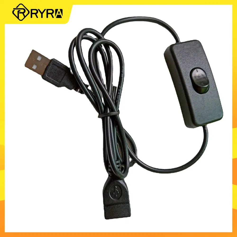

RYRA 100cm USB Cable Extension Cord With Switch ON/OFF Cable Adapter USB Male-to-master Data Cable Power Supply Accessories
