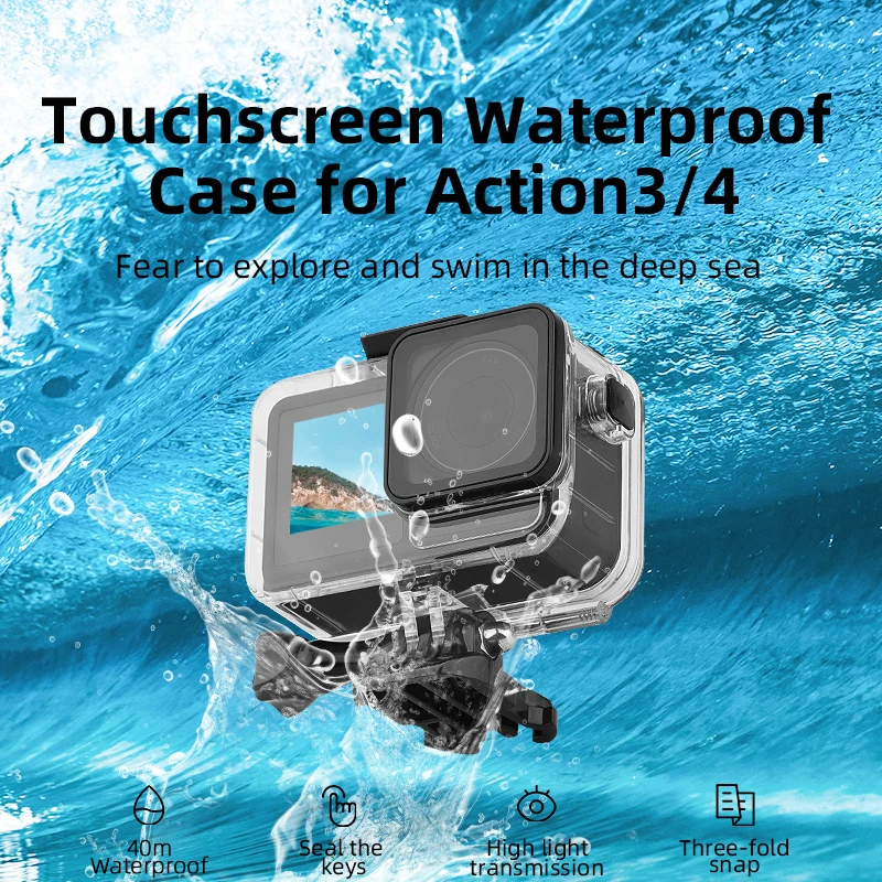 

Waterproof Housing for DJI Osmo Action 4 Camera 40M Diving Protective Shell Case for DJI Osmo Action 3 Underwater Accessories