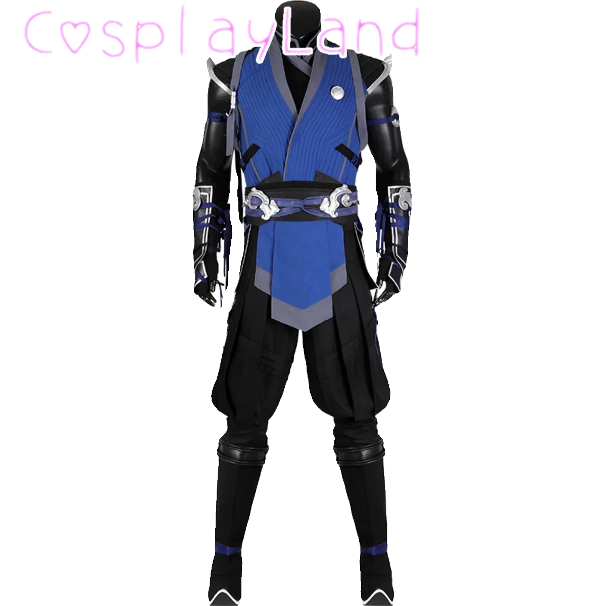 

Fighting Game Kombat Cosplay Costume Outfit Sub-Zero Blue Clothes With Belt Comic Con Cos Roleplay Halloween Carnival Men Suit