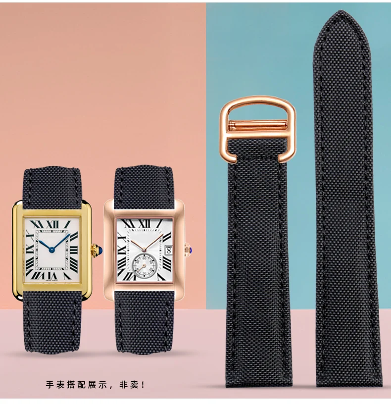 Nylon Genuine Leather Back Watchband For Cartier Tank Must Black Knight London Canvas Watch Band Watch Strap Accessories 2022mm
Nylon Genuine Leather Back Watchband For Cartier Tank Must Black Knight London Canvas Watch Band Watch Strap Accessories 2022mm