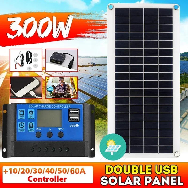 300W Solar Panel 12V Solar Cell 10/20/30/40/50A Controller Solar Panel for Car Yacht Battery Boat Charger Outdoor Battery Supply
300W Solar Panel 12V Solar Cell 10/20/30/40/50A Controller Solar Panel for Car Yacht Battery Boat Charger Outdoor Battery Supply