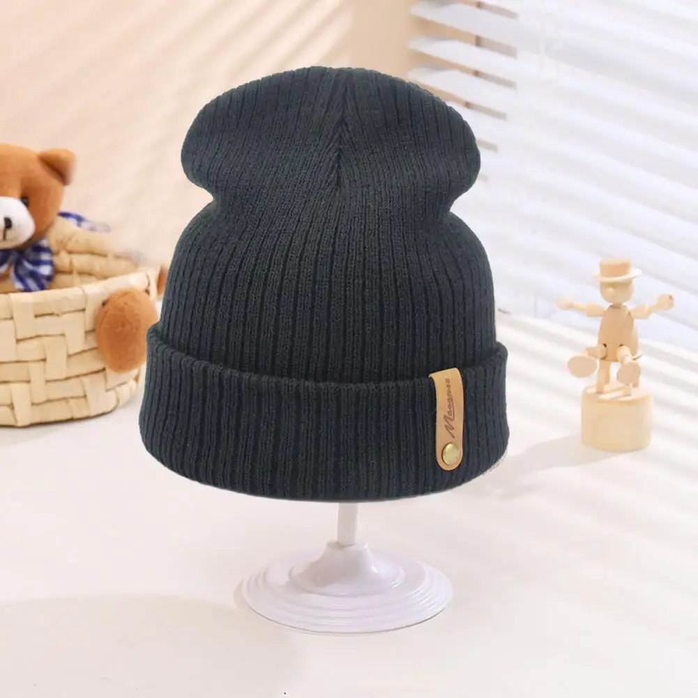 

Knit Hat Cozy Unisex Winter Hat Thick Knitted Elastic Warm Beanie for Women Men No Brim Anti-slip Soft Windproof Outdoor Cap