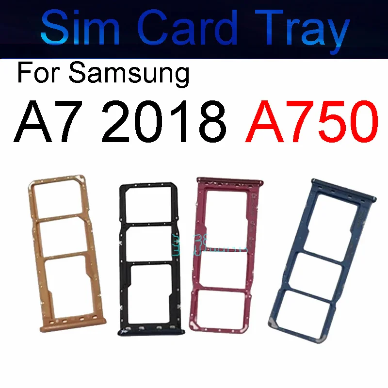 

Лоток для SIM-карты для Samsung Galaxy A7 2018 A750, гнездо для двух Sim-карт, слот-держатель, адаптер, запасные части для ремонта A7 2018