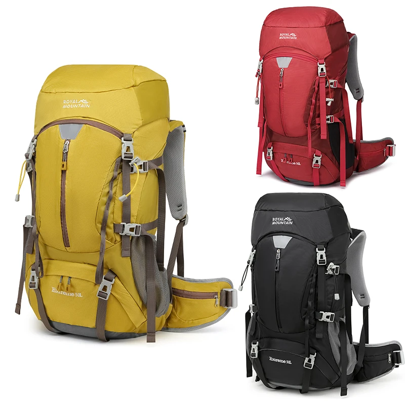 

Outdoor Travel Mountaineering Backpack 50L Large Capacity Camping Backpacking Sport Hiking Climbing Shoulder Rucksack Men Women