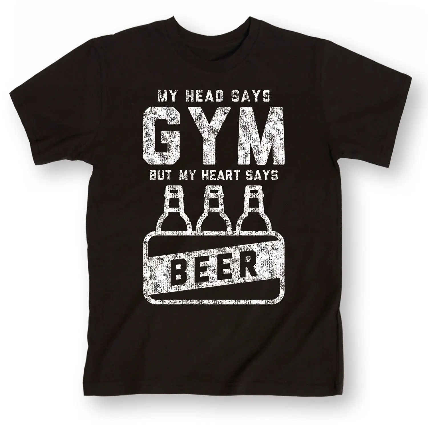 My Head Says Gym But My Heart Says Beer. Funny Fitness Drink Beer T-Shirt 100% Cotton O-Neck Short Sleeve Casual Mens T-shirt
My Head Says Gym But My Heart Says Beer. Funny Fitness Drink Beer T-Shirt 100% Cotton O-Neck Short Sleeve Casual Mens T-shirt
