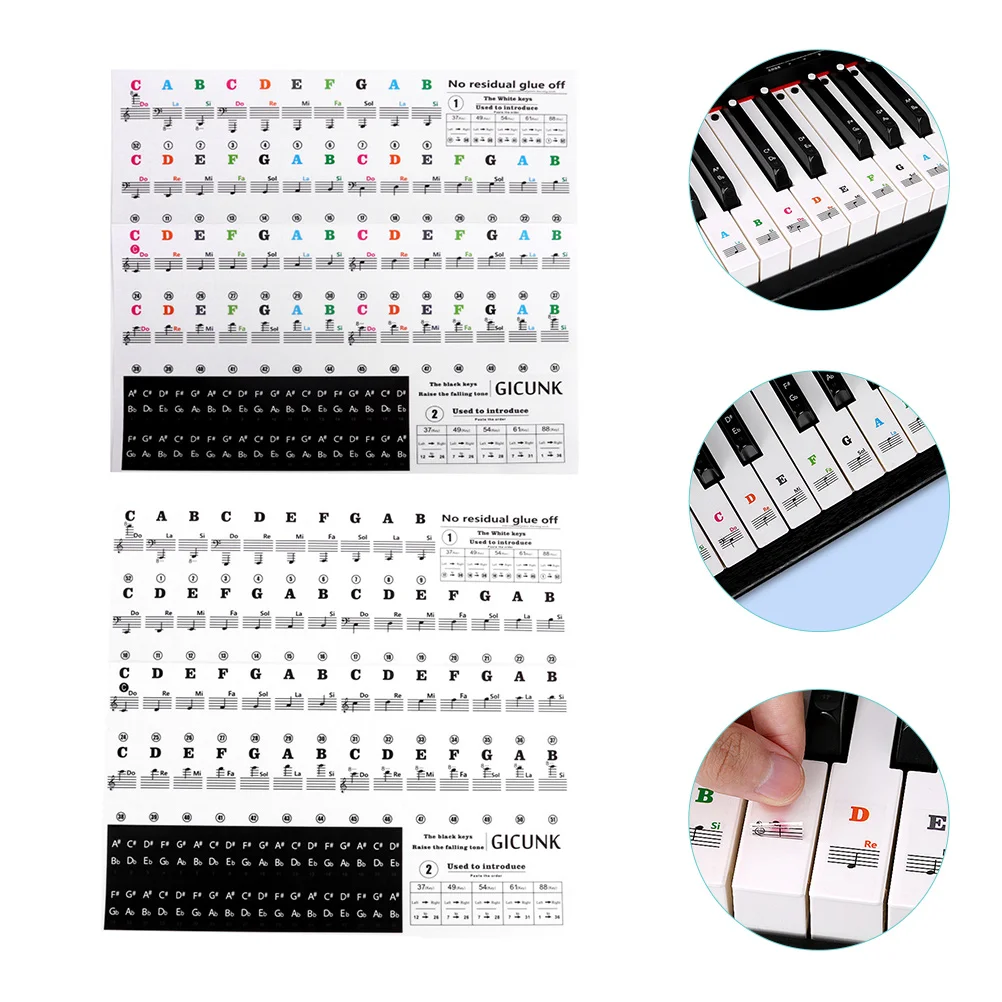 2 Sheets Piano Stickers Music Instrument Supplies Beginner Decals Electronic Keyboard Keyboards for Labels Phonetic Symbols
2 Sheets Piano Stickers Music Instrument Supplies Beginner Decals Electronic Keyboard Keyboards for Labels Phonetic Symbols