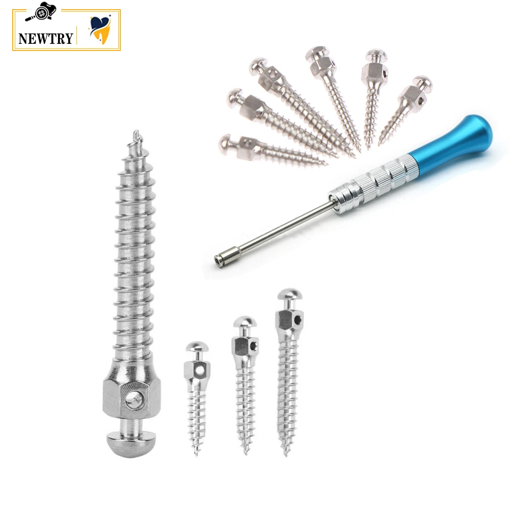 

10Pcs Orthodontic Micro Implants Titanium Alloy Self Drilling Thread Dental Mini Anchora Screw Wrench Handle Plated Screwdriver