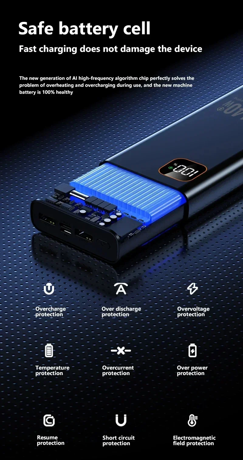 Lenovo 200000mAh 140W Ultra Capacity Power Bank Super Fast Charge Portable Battery Charger For IPhone Samsung 2026 New Lenovo 200000mAh 140W Ultra Capacity Power Bank Super Fast Charge Portable Battery Charger For IPhone Samsung 2026 New