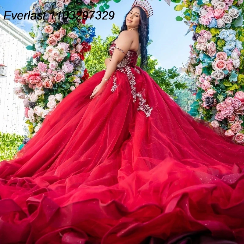 Роскошное Красное Бальное Платье EVLAST Quinceanera, кружевное платье с аппликацией и бисером, корсет с кристаллами, мексиканское милое платье 16, 15 лет TQD409
Роскошное Красное Бальное Платье EVLAST Quinceanera, кружевное платье с аппликацией и бисером, корсет с кристаллами, мексиканское милое платье 16, 15 лет TQD409