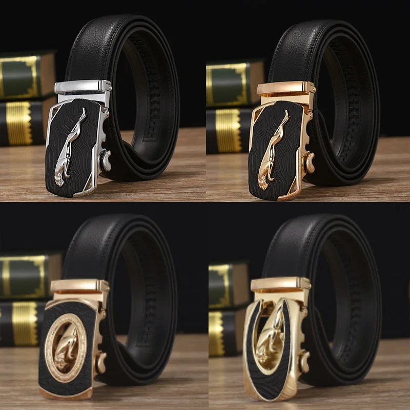 

Men's Leather Automatic Buckle Belt Korean Version Of High-Quality Cowhide Pants Belt For Business Middle-Aged And Young People