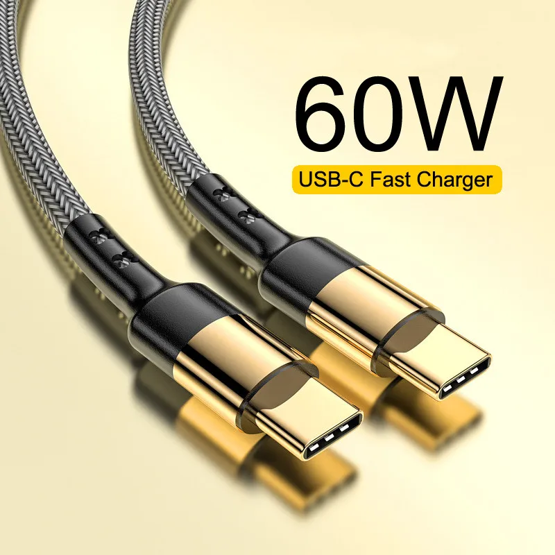 

60W USB C To USB C Cable PD Fast Charging Charger Wire Cord For iPhone15 Macbook iPad Samsung Huawei Xiaomi POCO 3A Type C Cable