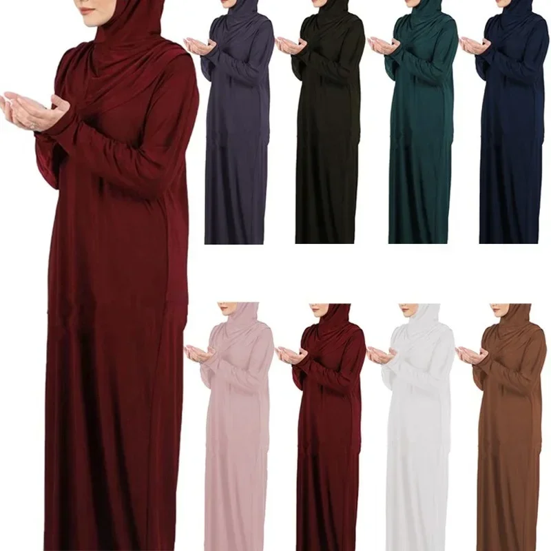 

Eid Abaya Women Hooded Muslim Hijab Dress Prayer Garment Jilbab Long Khimar Ramadan Gown Abayas Dubai Robe Islamic Clothes Niqab
