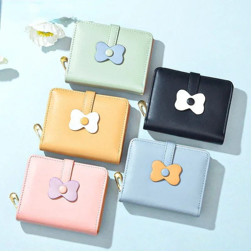 Новый модный симпатичный женский кошелек в Корейском стиле, Простой Длинный кошелек двойного сложения 
Новый модный симпатичный женский кошелек в Корейском стиле, Простой Длинный кошелек двойного сложения