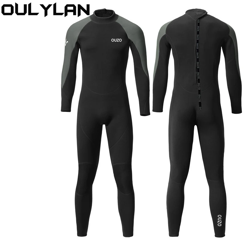 

Oulylan 1.5MM Neoprene Wetsuit Men Scuba Diving Full Suit Spearfishing Swimwear Snorkeling Surfing One Piece Warm Swimsuit