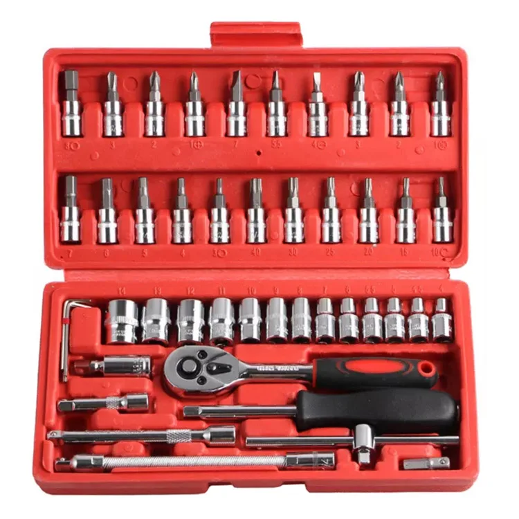 Set of 46pcs Manual Machine Auto Repair Combination Tool sets Hand Impact Spanner 1/4" Small Socket Wrench&Screwdriver Bits Kits
Set of 46pcs Manual Machine Auto Repair Combination Tool sets Hand Impact Spanner 1/4" Small Socket Wrench&Screwdriver Bits Kits
