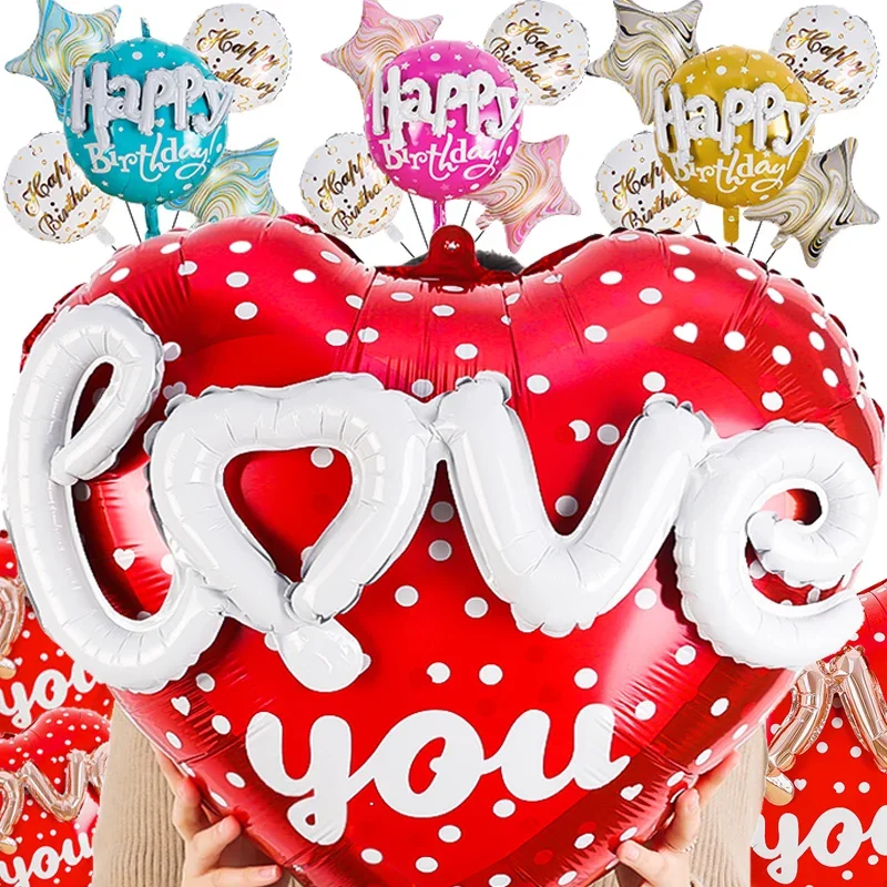 

Love You Heart Foil Balloons Wedding Birthday Decoration Aluminum Film Balloon Valentine's Day Gifts Balloons Home Party Decors