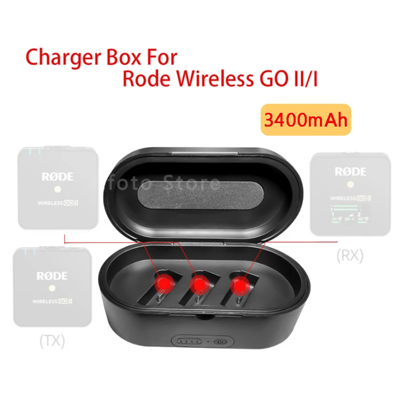 Charging Case Box for Rode Wireless GO I II Mic with 3400mAh Built-in Battery Portable Fast Charging Power Bank
Charging Case Box for Rode Wireless GO I II Mic with 3400mAh Built-in Battery Portable Fast Charging Power Bank