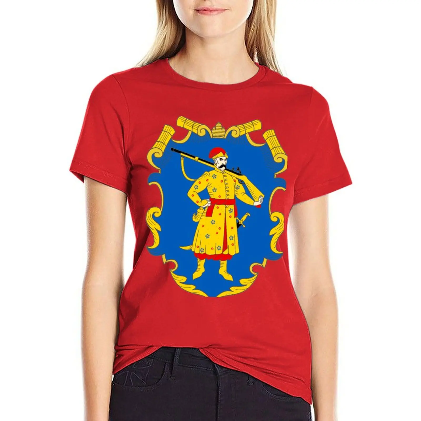 

Zaporozhian Host Coat of Arms T-shirt funny korean fashion graphics plain t shirts for Women