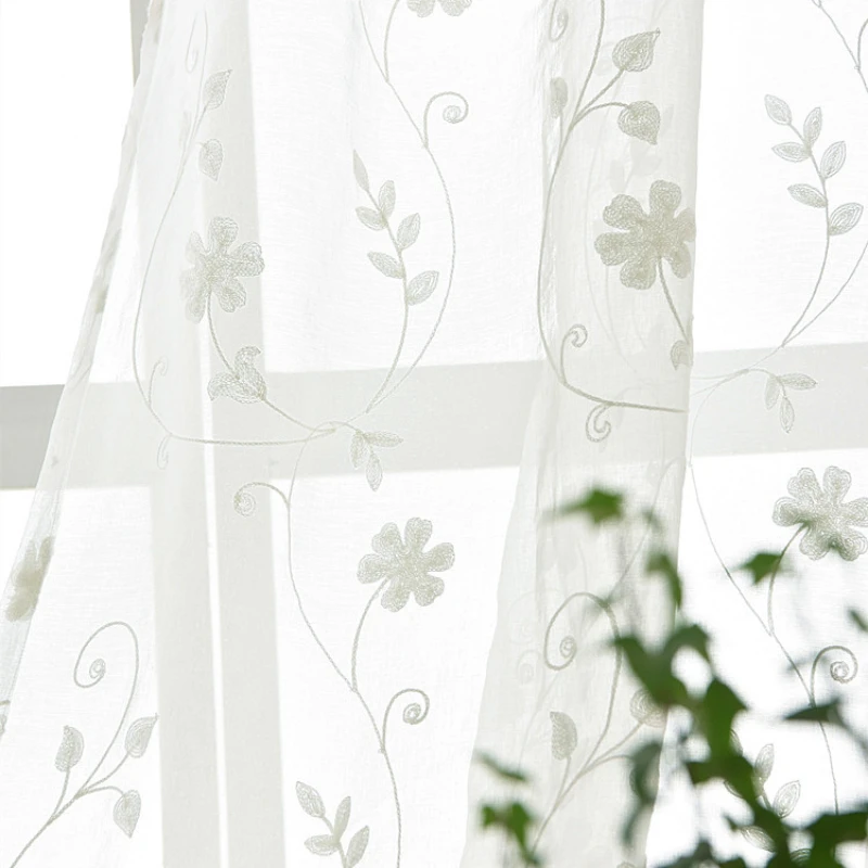 White Flower Curtains for Bedroom Living Room High-grade Embroidery Window Screen Cotton and Linen Customization
White Flower Curtains for Bedroom Living Room High-grade Embroidery Window Screen Cotton and Linen Customization