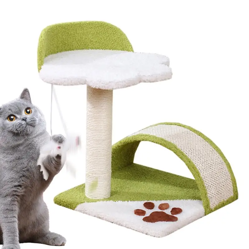 

Cat Scratcher Post Small Cat Scratching Frame Durable Pet Climbing Frame With Teaser Ball Cat Jumping Platform Toy Pet Supplies