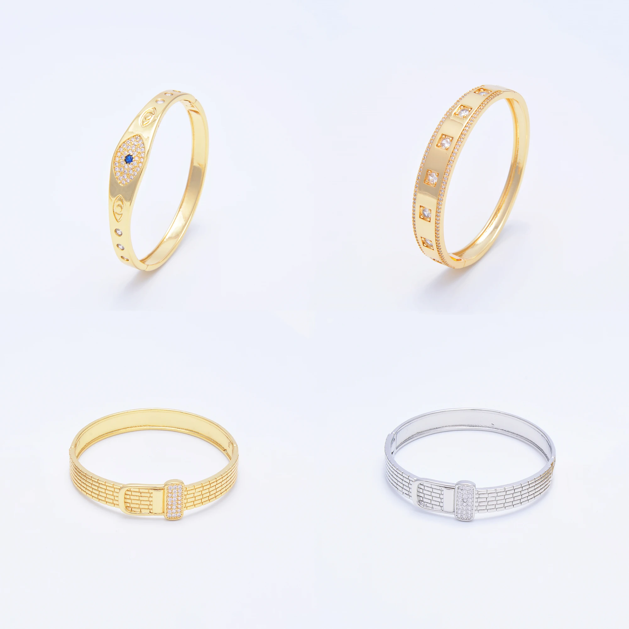 Bangles for Women Demon Eye Charm Jewelry Brass Accessories Paved Zircon Simple Closed Gold/Silver Color Bracelet Free Shipping 
Bangles for Women Demon Eye Charm Jewelry Brass Accessories Paved Zircon Simple Closed Gold/Silver Color Bracelet Free Shipping