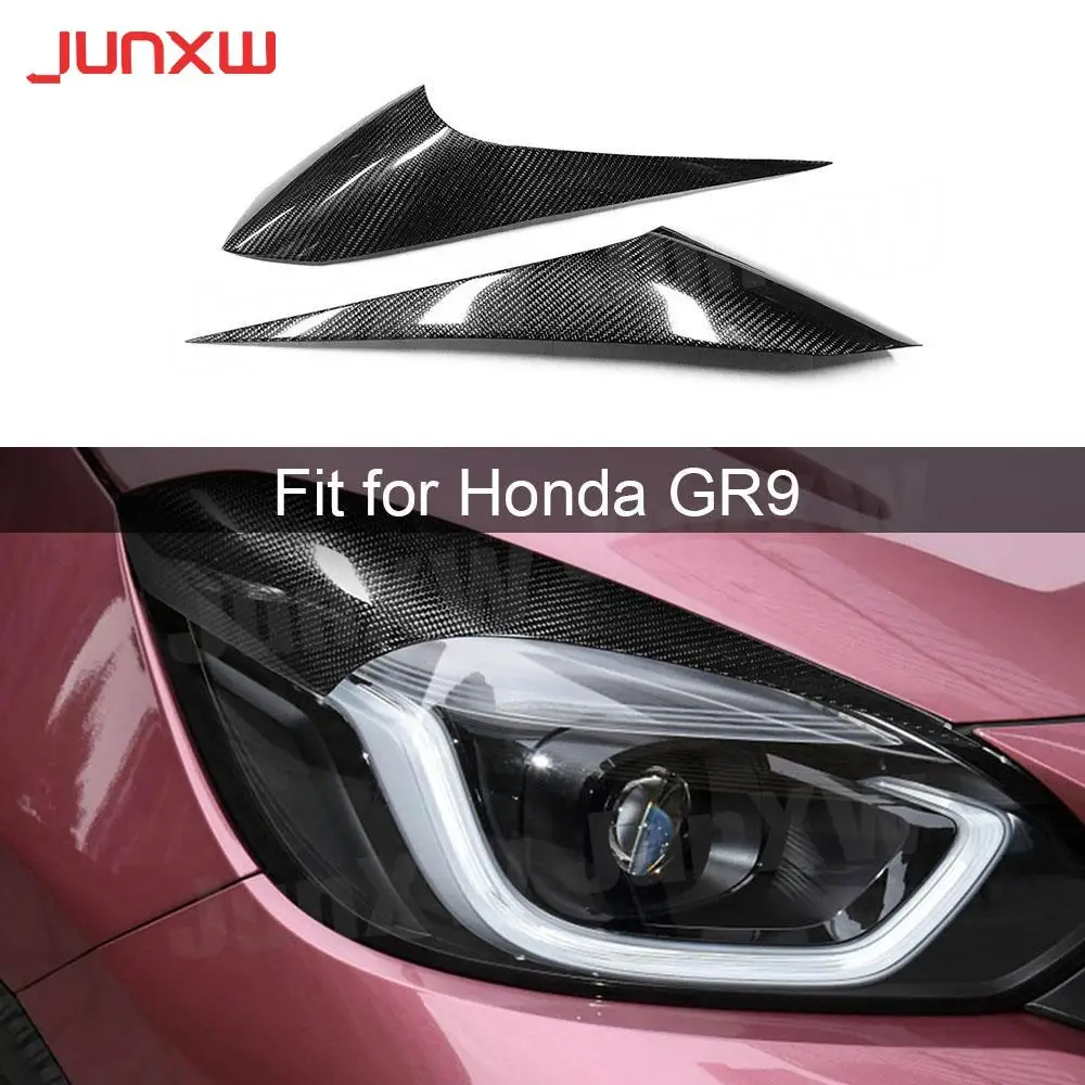 

Carbon Fiber Car Front Eyelid Bumper Lamp Eyebrow Trims for Honda Fit Jazz GR9 2020-2022 Headlight Eyebrow Cover Decoration