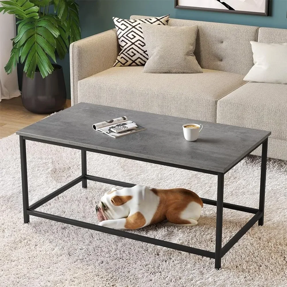 

LISM SAYGOER Coffee Table Simple Modern Coffee Tables Open Design Rectangular Minimalist Center Table for Living Room Home