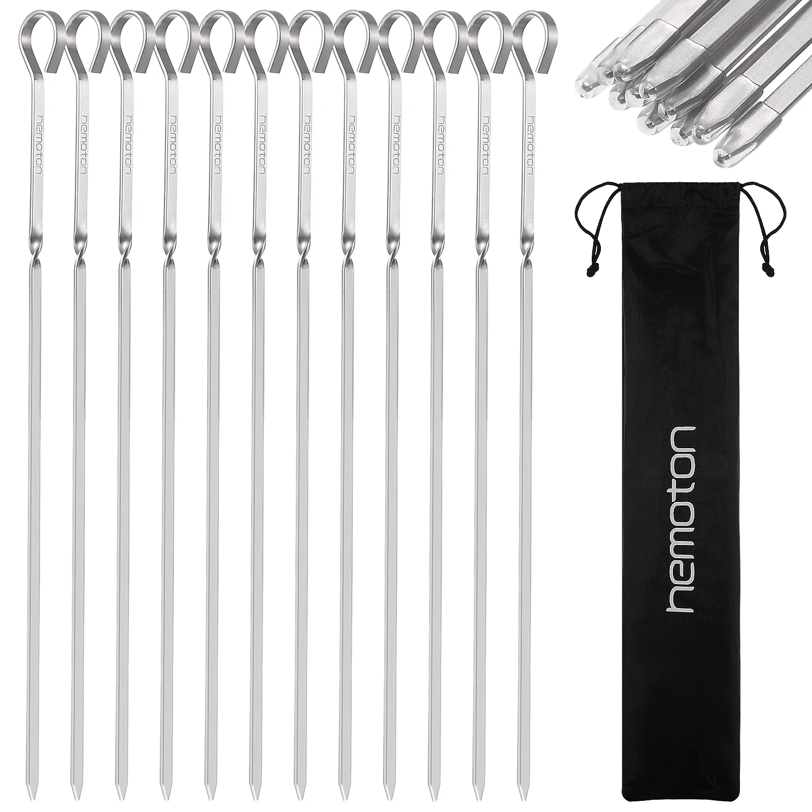 Reusable Kabob Sticks 16” Bbq Skewers Grilling with Silicone Cover Barbecue Metal Picks Accessories
Reusable Kabob Sticks 16” Bbq Skewers Grilling with Silicone Cover Barbecue Metal Picks Accessories