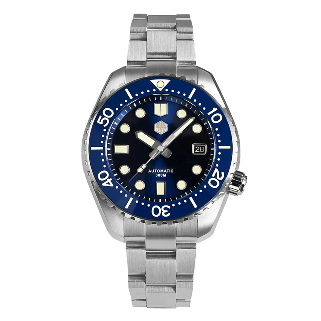 

San Martin Men Diver Watch 44MM Luxury Automatic Mechanical Wristwatch Sapphire 300M Waterproof C3 Luminous Ceramic Bezel NH35