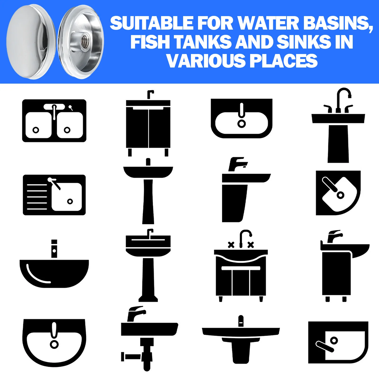 1pc Sink Plug Waste Plug 38mm Basin Plug Sink Drainer Strainer Stopper Filter Brass Chrome Leach Basket Plug Cap
1pc Sink Plug Waste Plug 38mm Basin Plug Sink Drainer Strainer Stopper Filter Brass Chrome Leach Basket Plug Cap