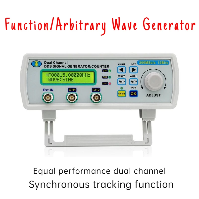 Digital Dual-channel DDS Signal Generator MHS-5200A 6MHz/12MHz/20MHz/25MHz 200MSa/s Arbitrary Waveform Frequency Meter 4 TTL
Digital Dual-channel DDS Signal Generator MHS-5200A 6MHz/12MHz/20MHz/25MHz 200MSa/s Arbitrary Waveform Frequency Meter 4 TTL