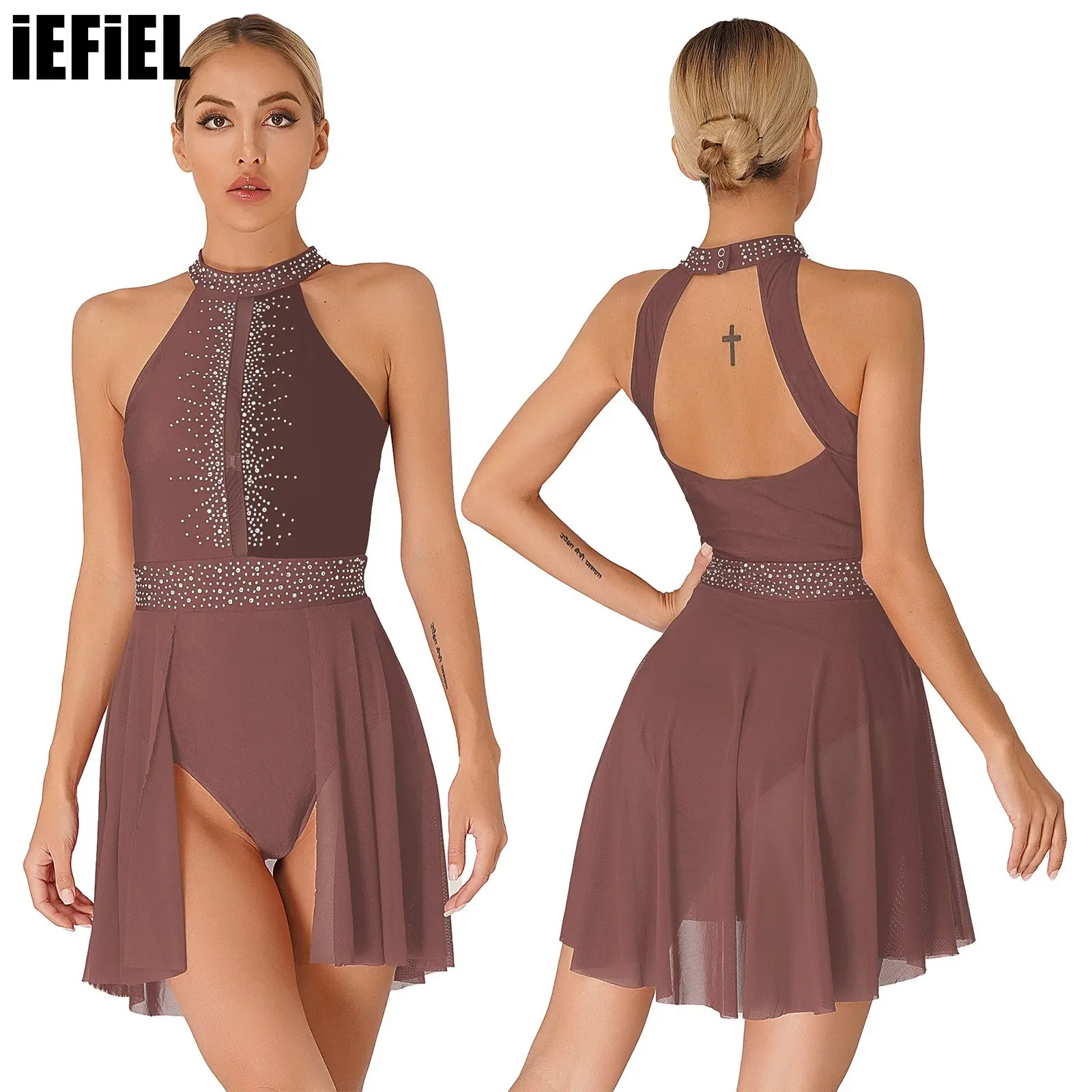 Women Shiny Rhinestone Dance Dress Contrast Color Backless Lyrical Leotard Dresses Figure Skating Performance Costume
Women Shiny Rhinestone Dance Dress Contrast Color Backless Lyrical Leotard Dresses Figure Skating Performance Costume
