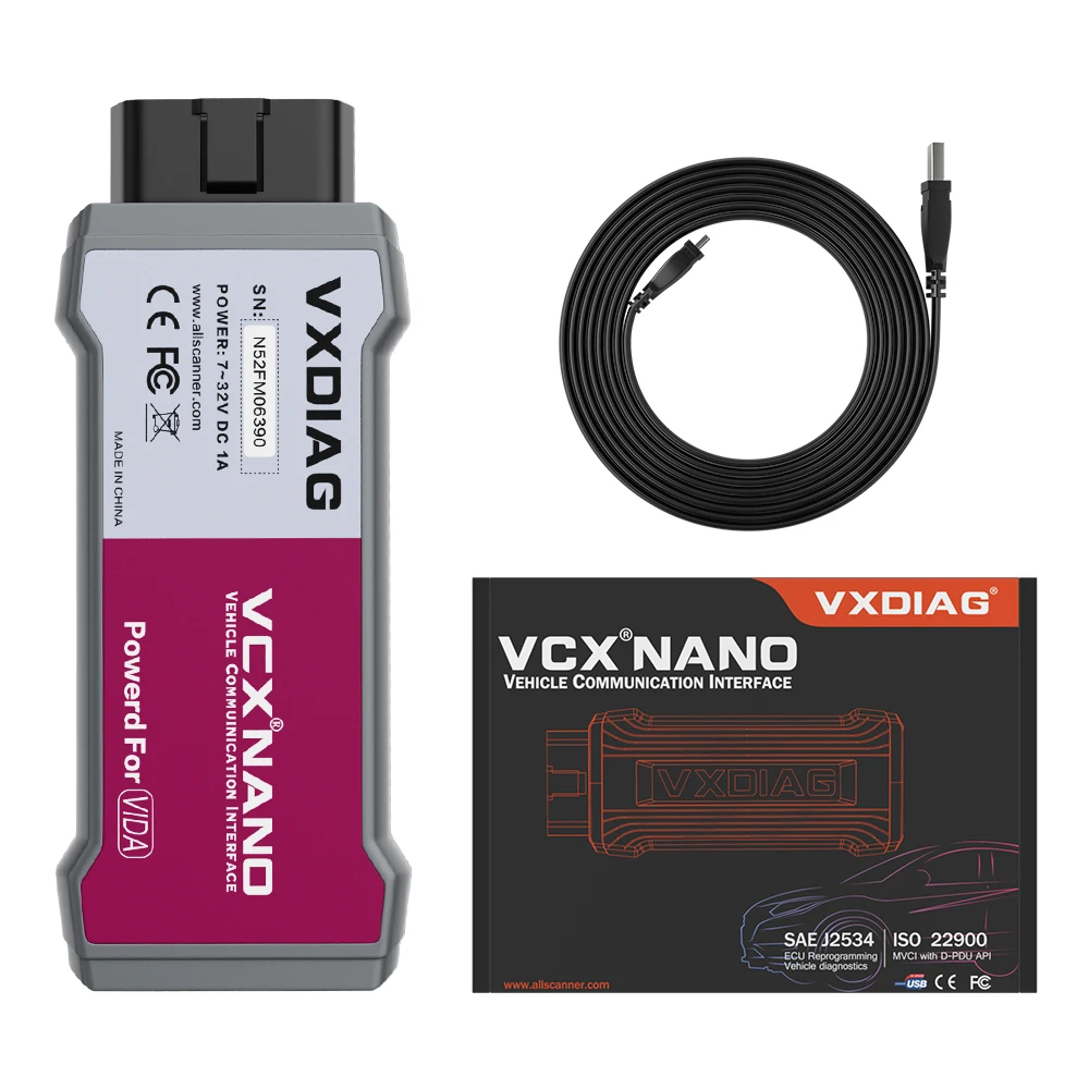 

2024 VXDIAG VCX Nano Rvdiag Full All Systems Diagnostic Tool J2534 ECU Coding & Programming OBD2 Scanner For Renault