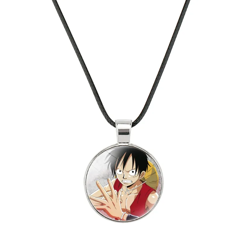 

One Piece Necklace Cartoon Luffy Zoro Nami Usopp Chopper Anime Peripheral Student Gift Time Gem Necklace Pendant Soft Wax Rope