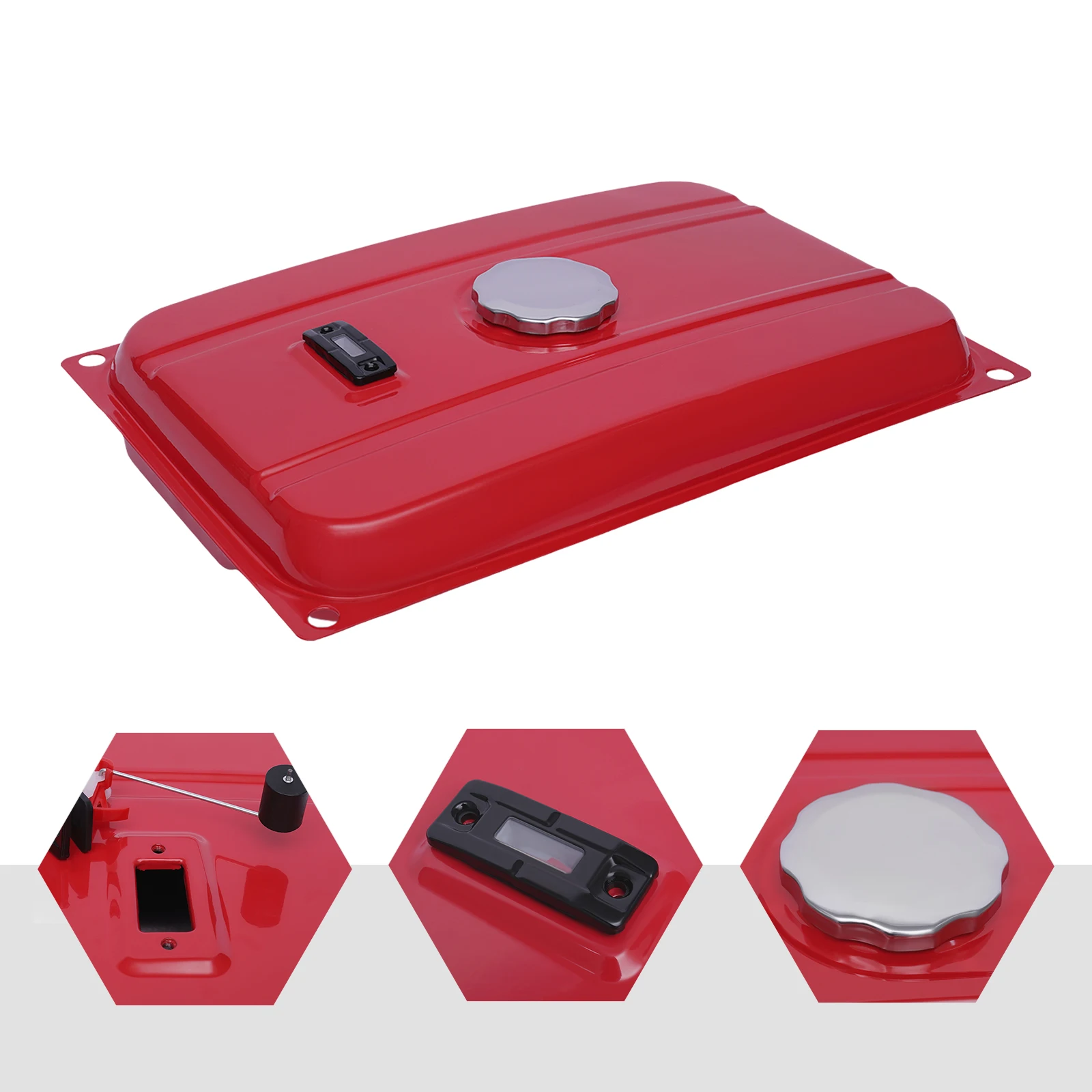 5 Gallon Generator Gas Tank Fuel Filter Cap Gauge Petcock Universal For EC2500 Red 
5 Gallon Generator Gas Tank Fuel Filter Cap Gauge Petcock Universal For EC2500 Red
