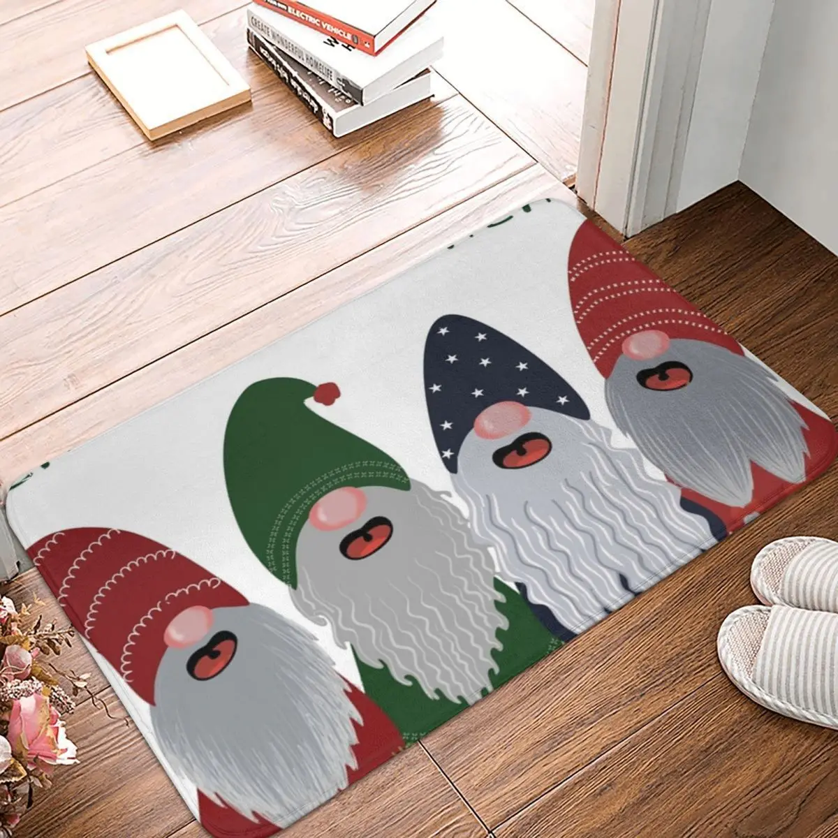 

Merry Christmas Gnomes Doormat Rug carpet Mat Footpad Polyester Anti-slip Washable Entrance Kitchen Bedroom balcony toilet