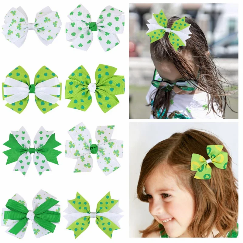 Simple Clover Green Leaf Bows Hair Clips For Baby Girls St. Patrick's Day Hairpins Shamrocks Hairgrip Barrettes Hair Accessories
Simple Clover Green Leaf Bows Hair Clips For Baby Girls St. Patrick's Day Hairpins Shamrocks Hairgrip Barrettes Hair Accessories
