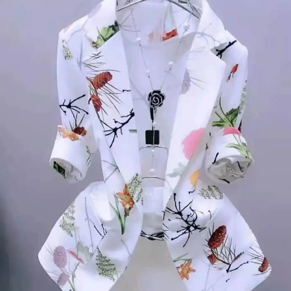 Stylish Office Blazer Pockets Breathable Anti-Pilling Elegant Ink Painting Single Button Thin Blazer Coat
Stylish Office Blazer Pockets Breathable Anti-Pilling Elegant Ink Painting Single Button Thin Blazer Coat