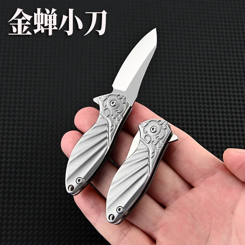 

D2 Steel Folding Knife, Stainless Steel Fruit Knife, Outdoor Self-defense, Portable, Detachable Express Delivery Keychain