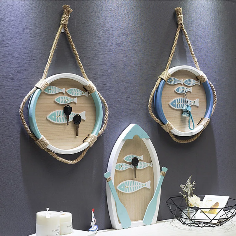 Creative Home Wall Hanging Nautical Decoration Mediterranean Style Key Organizer Hook Wall Mounted Wooden Storage Holder Box
Creative Home Wall Hanging Nautical Decoration Mediterranean Style Key Organizer Hook Wall Mounted Wooden Storage Holder Box
