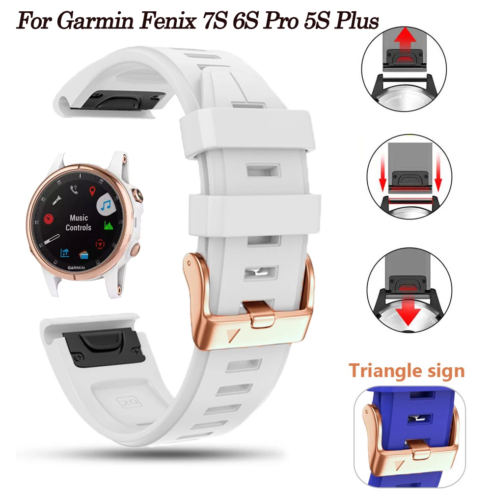 

20mm Soft Silicone Smart For Garmin Fenix 7S 6S 6SPro 5S Plus Strap Quickfit Bracelet Descent Mk2S/Instinct 2S Watchbands Correa